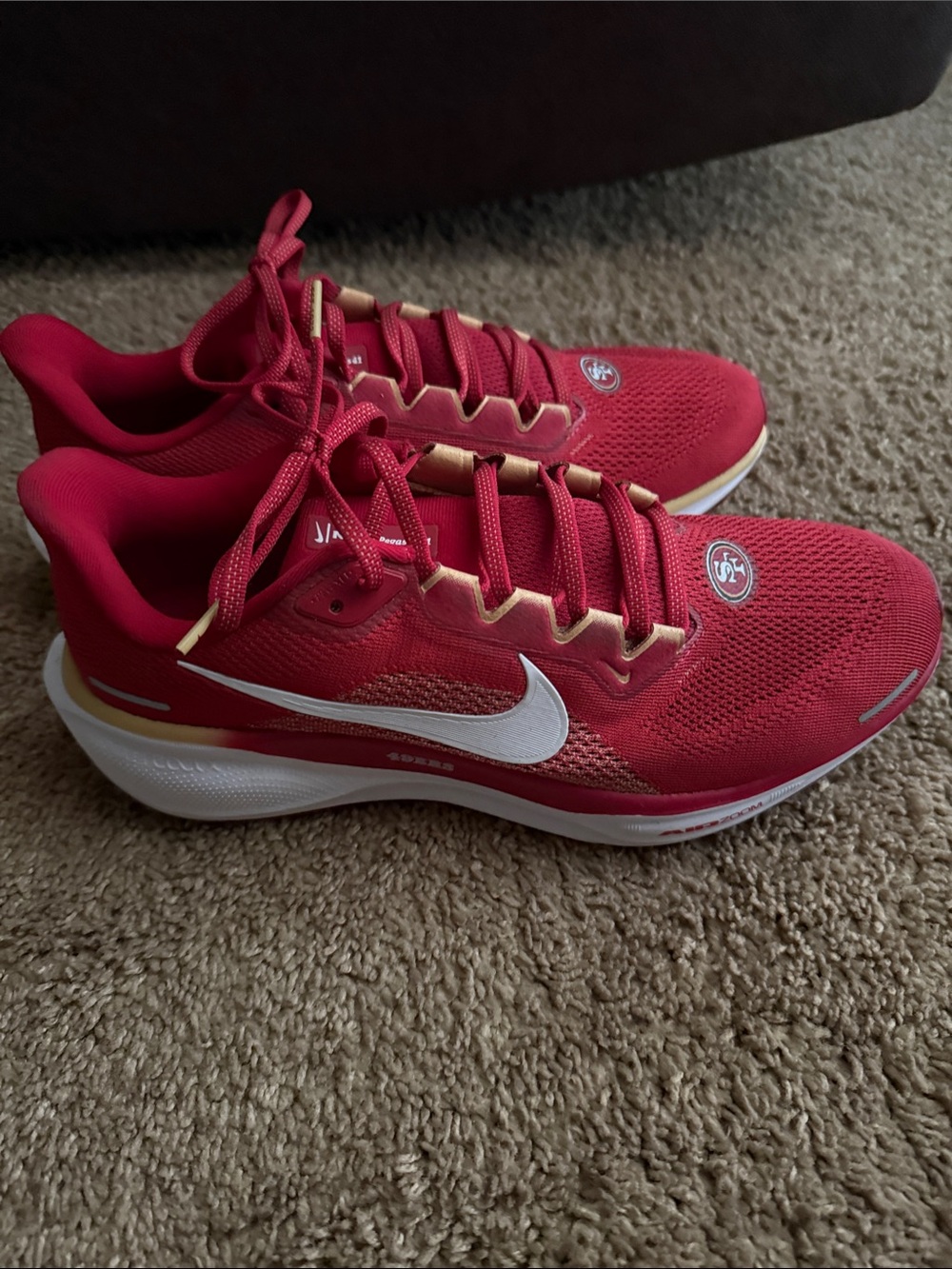 Nike Red and White Mens Athletic Running Shoes